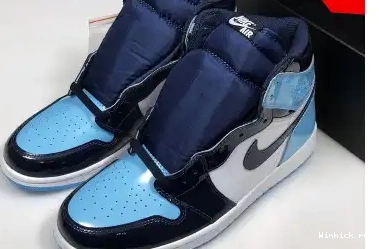 LEATHER PATENT UNC CHILL JORDAN 1 AIR BLUE 0705
